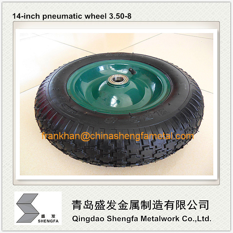 14 inch pneumatic rubber wheel 3.50-8