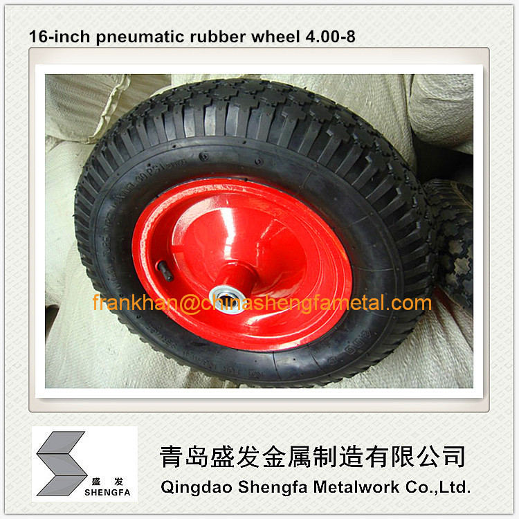 16 inch pneumatic rubber wheel 4.80/4.00-8