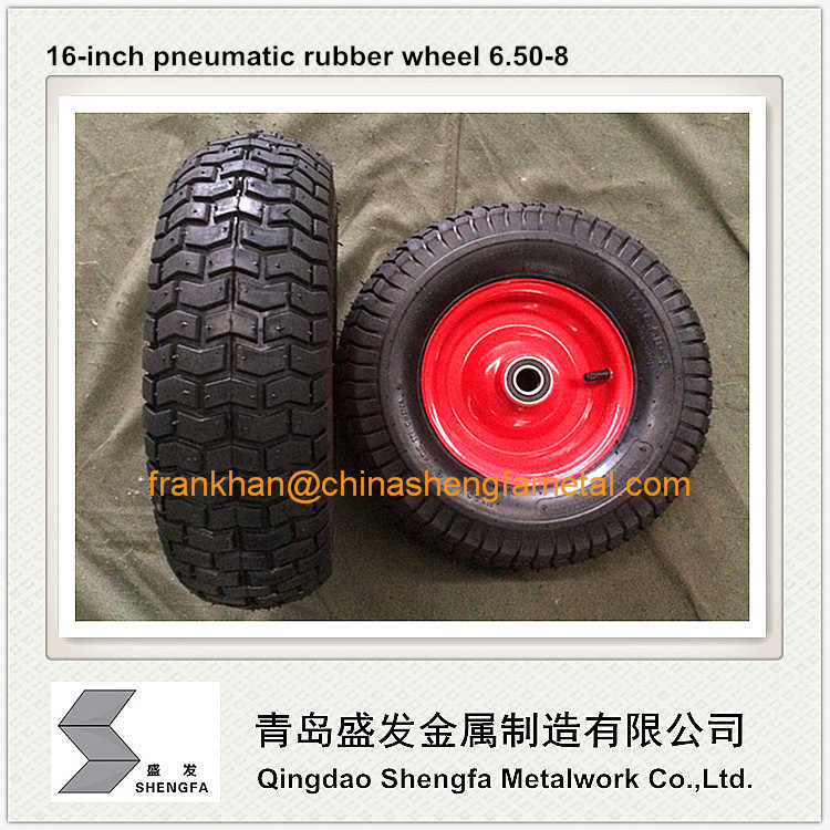 16 inch pneumatic rubber wheel 16x6.50-8