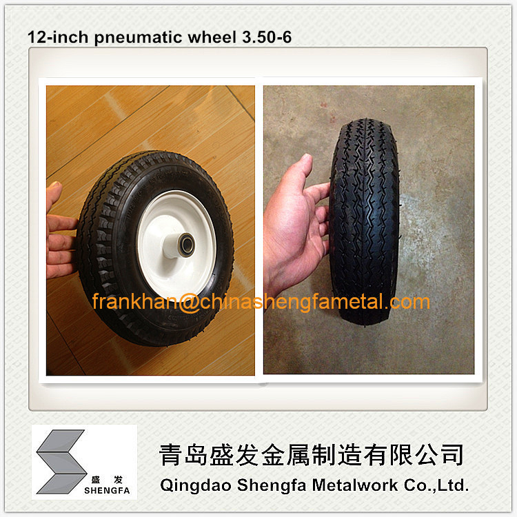 12 inch pneumatic rubber wheel 4.10/3.50-6