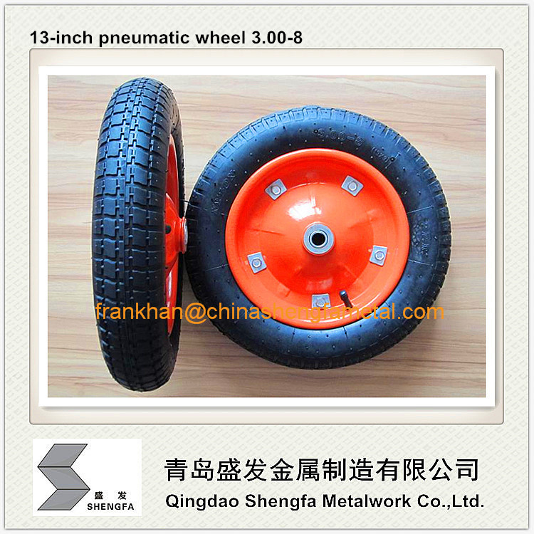 13 inch pneumatic rubber wheel 3.00-8