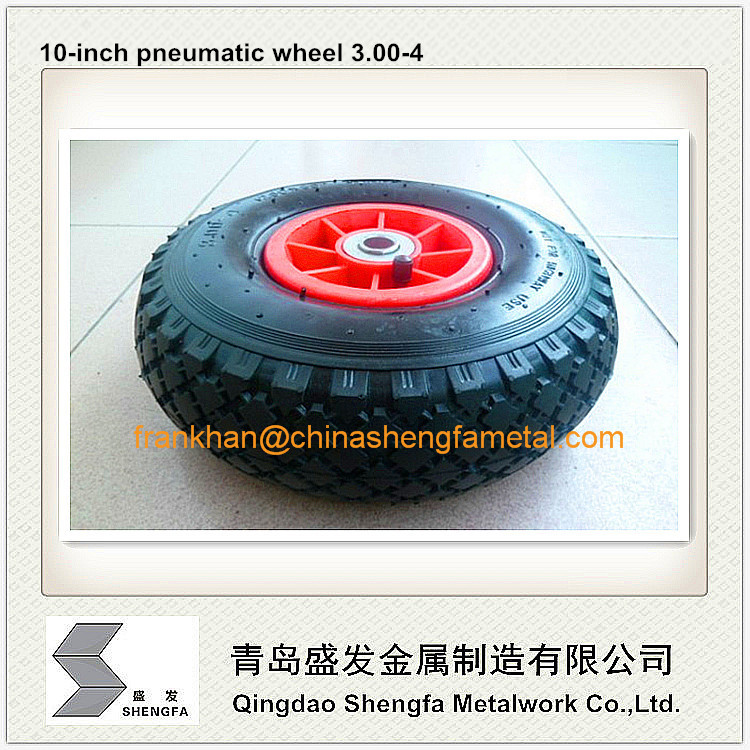 10 inch pneumatic rubber wheel 3.00-4