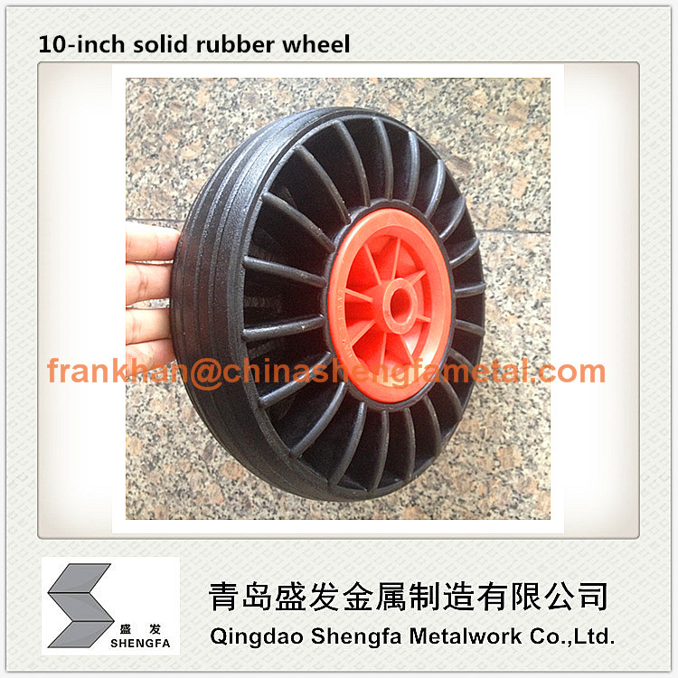 10 inch solid rubber wheel 3.50-4