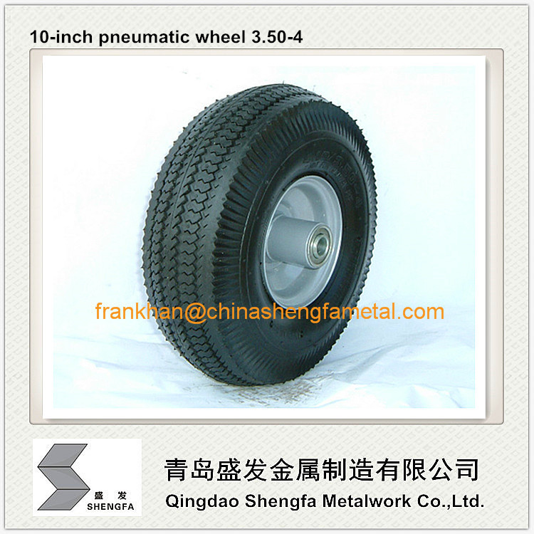 10 inch pneumatic rubber wheel 3.50-4