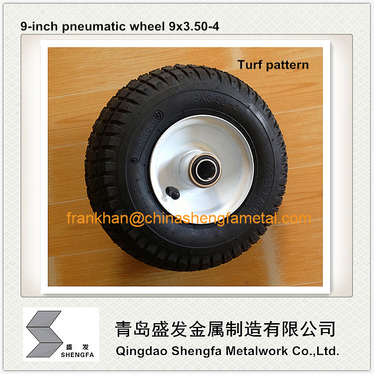 9 inch pneumatic rubber wheel 9x3.50-4