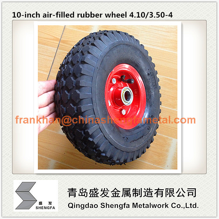 10 inch 3.50-4 rubber wheel