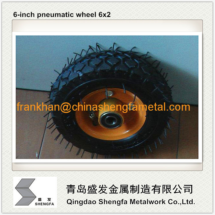 6 inch pneumatic rubber wheel 6x2