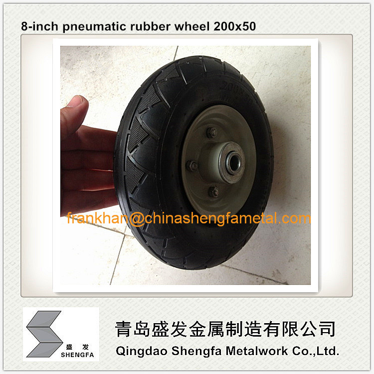 8 inch pneumatic rubber wheel 200x50