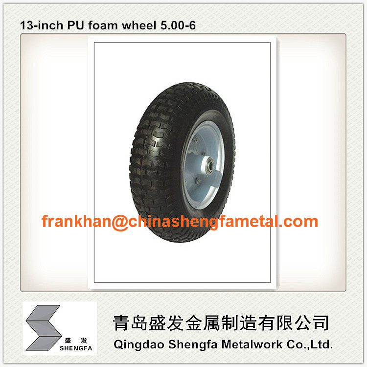 13 inch flat free wheel 13x5.00-6