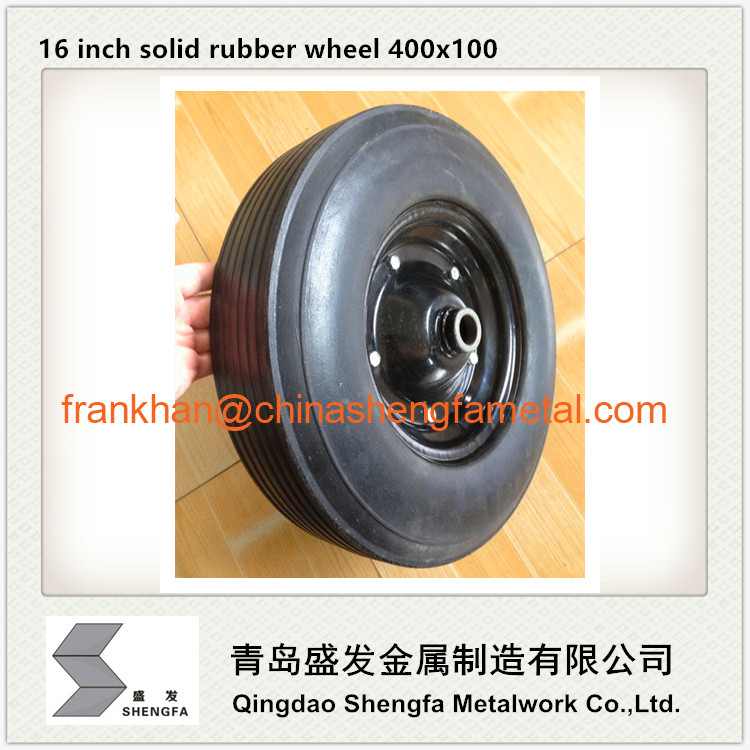 16 inch solid rubber wheel 400x100