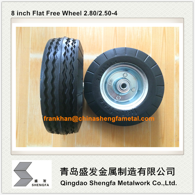 8 inch 2.80/2.50-4 Flat Free wheel