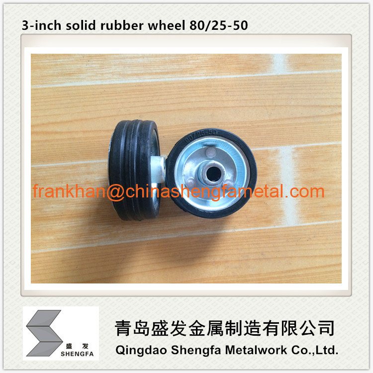 3 inch solid rubber wheel 80/25-50