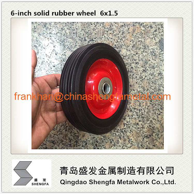 6 inch solid rubber wheel 6x1.5