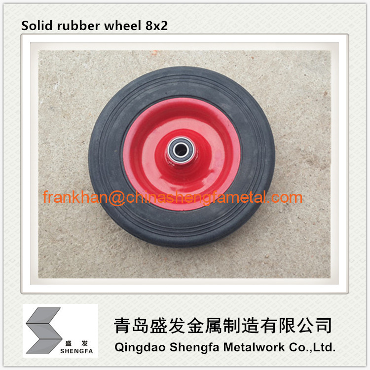 8 inch 8*2 solid rubber wheel
