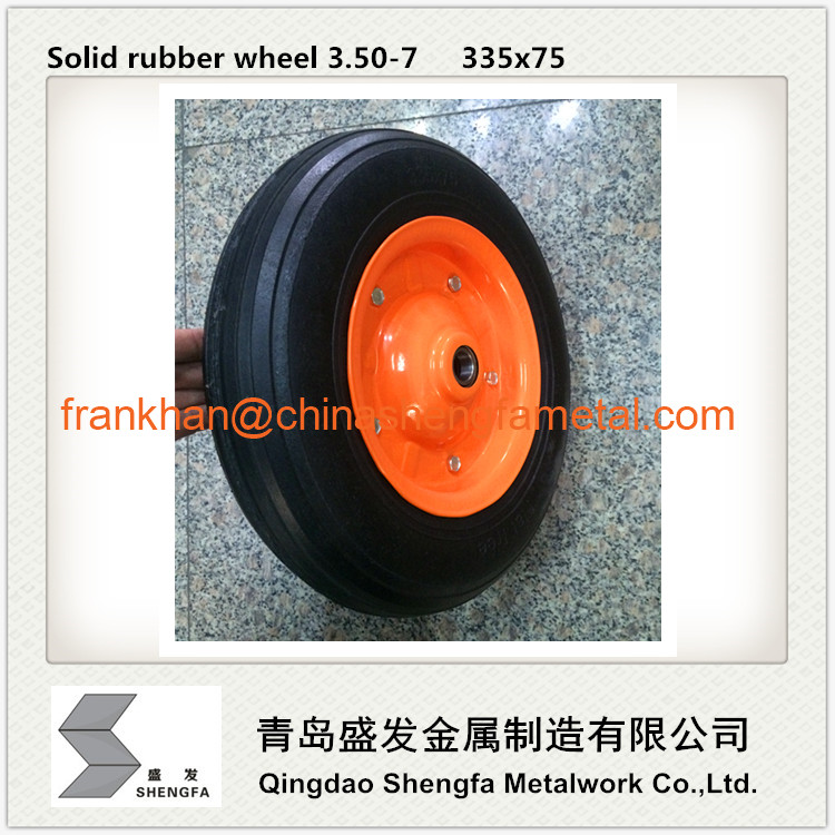 14 inch solid rubber wheel 3.50-7